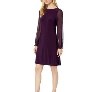 Lauren ralph lauren jersey georgette-sleeve dress size 10